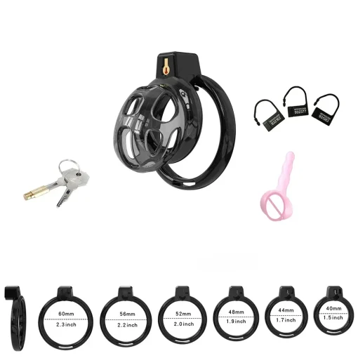 Gaiola de Castidade Silicone Com Anéis de Base Super Soft Silicone Chastity Cage - Image 2