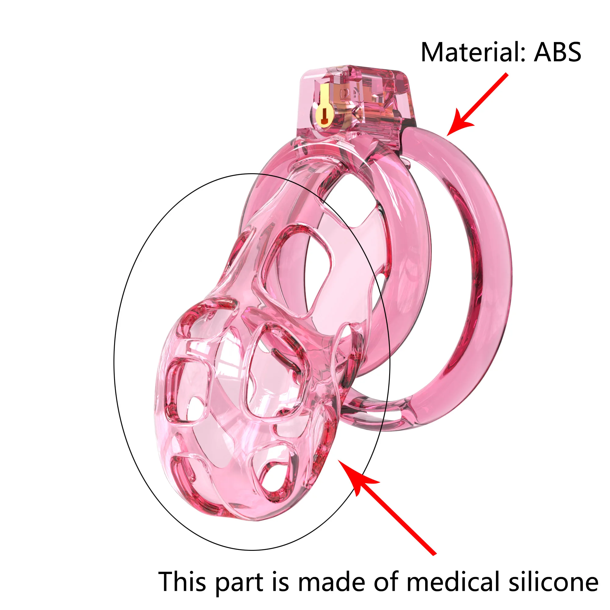 Super Soft Silicone Chastity Cage with 6 Size Base Rings Hidden Lower Body Device Comfortable Cock Cage for Adult Intimate Play