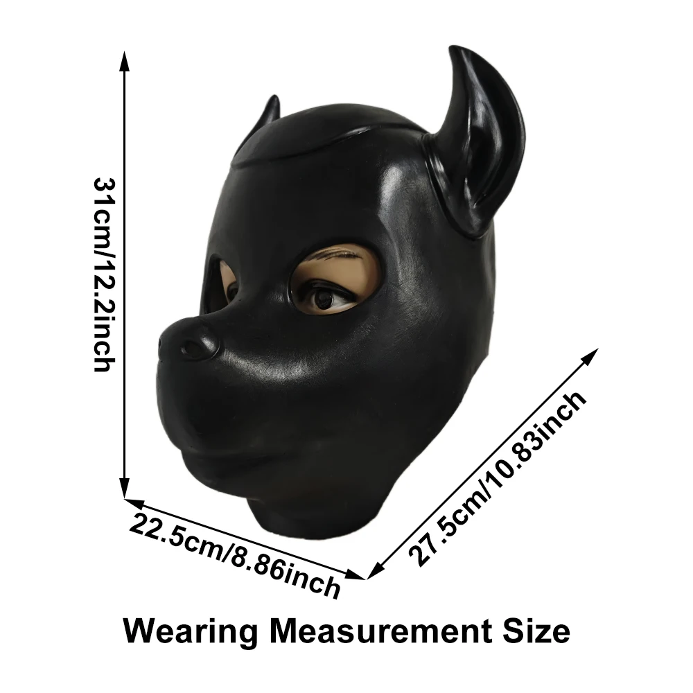 Animal Dog Head Pig Head Mask Funny Dogs Black Helmet Full Head Face Cover Halloween Cosplay Costume Prop Stage Performance Mask