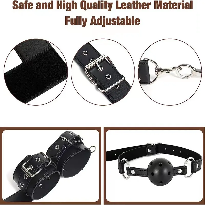 SM Adult Sex Toy Backhand Binding Apertural Plug Anal Hook Bondage Toys Bdsm Kit Slave Bondage Handcuff Couple Bundle Game 18+