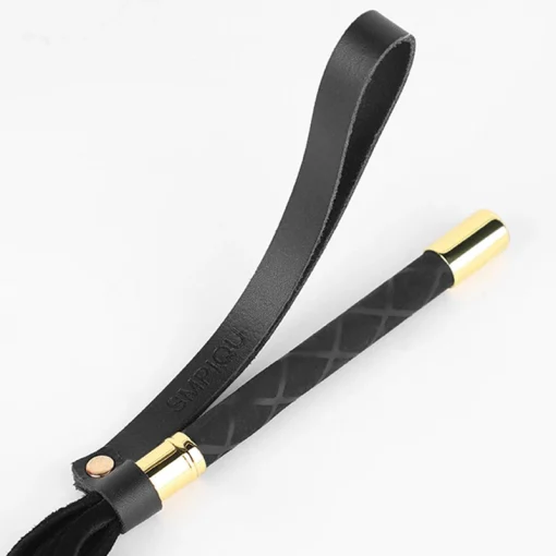 Chicote de Couro Com Alça de Pulso 44CM Leather Whip Handle With Wrist Strap - Image 6