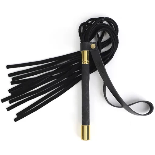 Chicote de Couro Com Alça de Pulso 44CM Leather Whip Handle With Wrist Strap