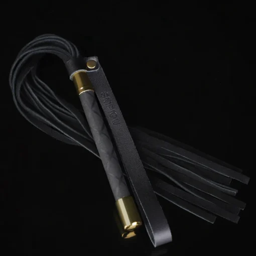 Chicote de Couro Com Alça de Pulso 44CM Leather Whip Handle With Wrist Strap - Image 3