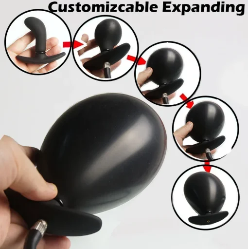 Plug Anal Inflável Silicone Inflatable Anal Butt Plug Pump - Image 2