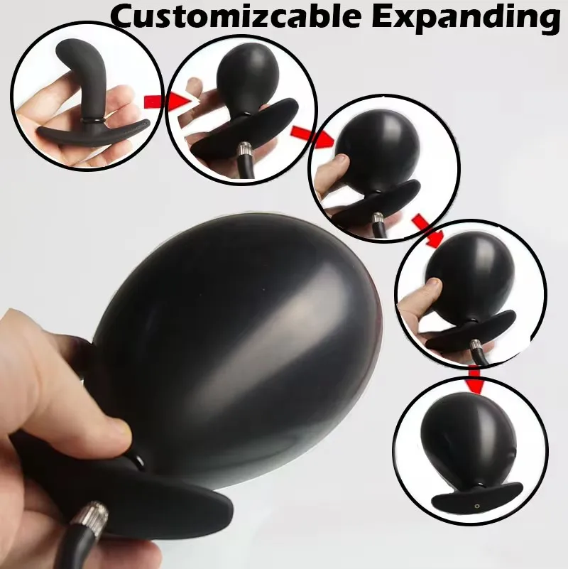 Silicone Inflatable Anal Butt Plug Pump Huge Dildo,Expandable Analplug Buttplug Butplug,Ass Expansion Prostate Massage,Sex Toys