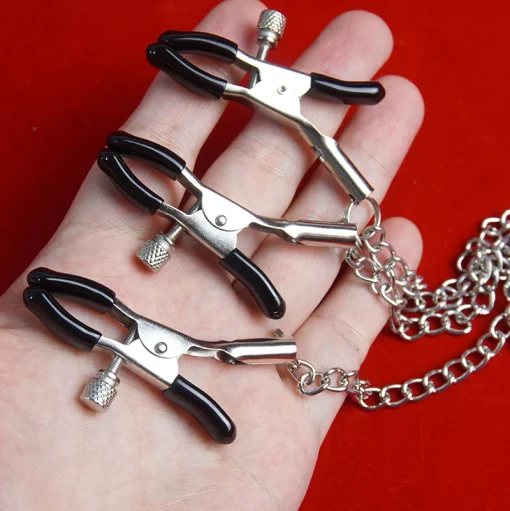 Prendedor de Mamilos e Clitóris com Corrente Nipple Clamps BDSM - Image 2