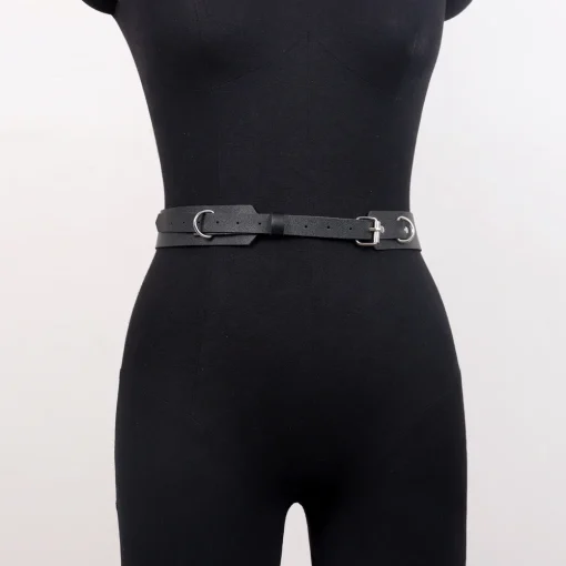 Conjunto Arnês de Couro Algemas E Cinto Leather Handcuffs Waist Belt - Image 5