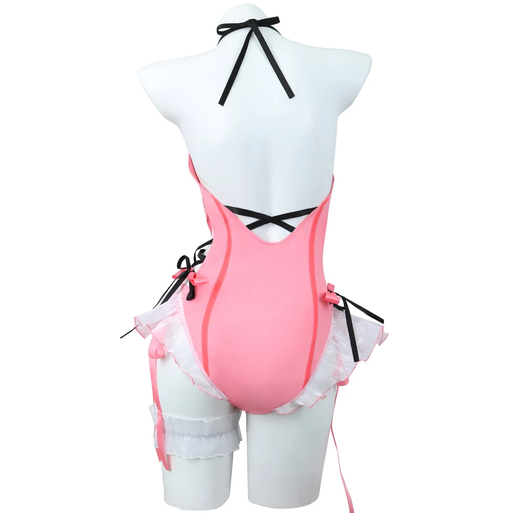 AniLV Anime Game Girl Swimsuit Pink Bodysuit Cosplay Summer Beach Party Bunny Maid Uniform Swimwear Outfits Clothes Costumes