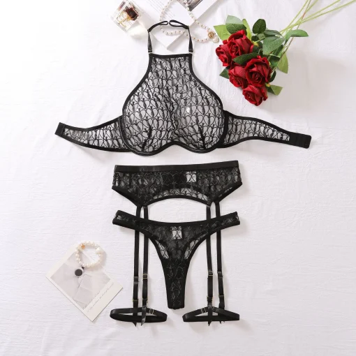 CHUANGERM Lingerie Renda Sexy Lace Set