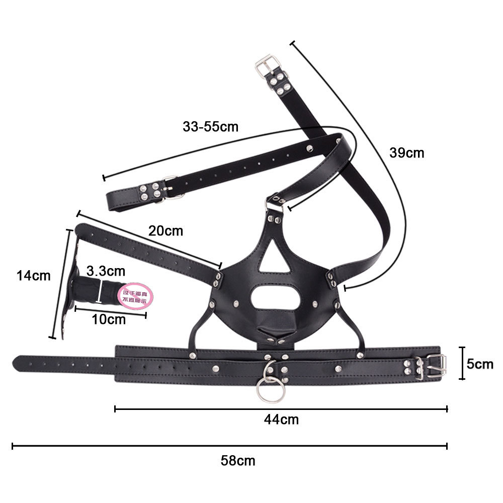 Leather Mouth Gag Ring,Full Head Harness Mask Gags Ball, Muzzle Bondage Restraint ,Adult Sex Toys