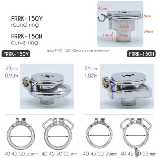 Cinto de Castidade FRRK Inverted Cylinder Chastity Cage Stainless Steel Harness Belt - Image 2