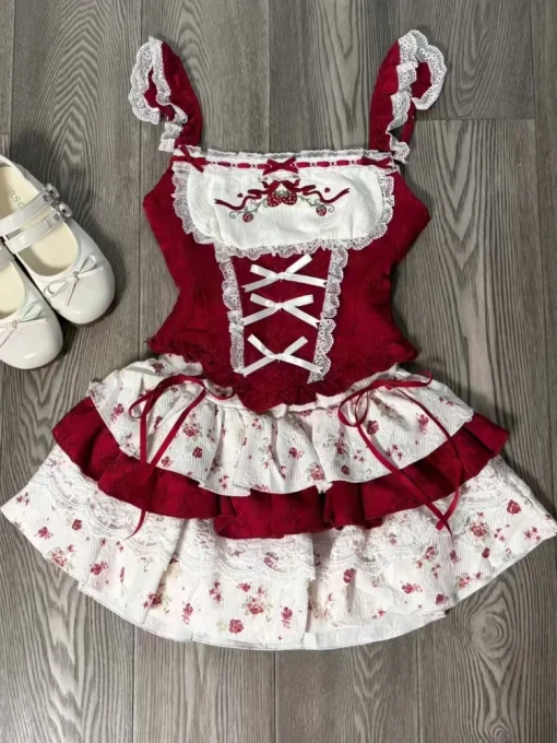 Conjunto Lolita France Vintage Top + Skirt