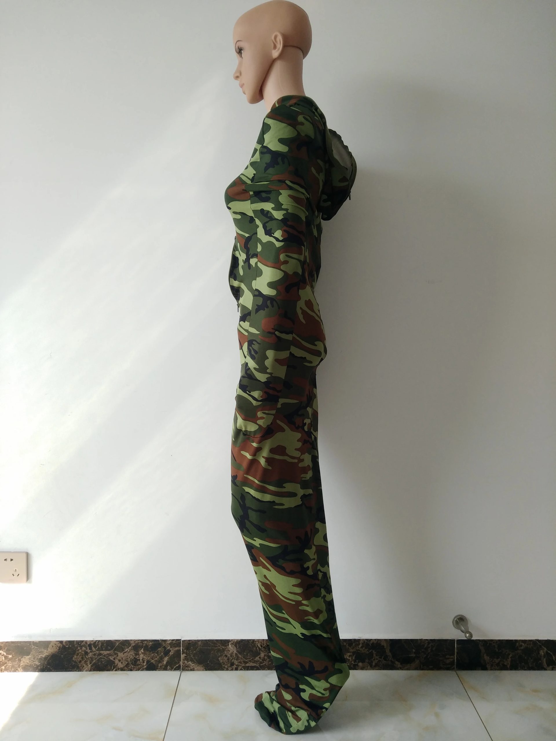 High Quality Army green camo Mummy Bag Spandex Zentai Suit With Internal Arm Sleeves Cosplay Suit