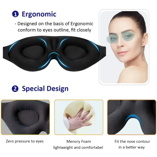 Máscara de Olhos Para Dormir Venda 3D Eye Mask - Image 2