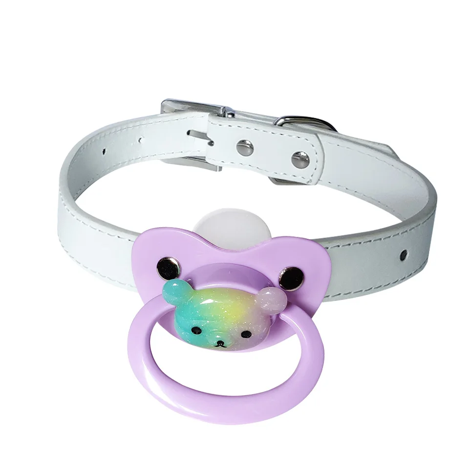 DDLG Gag Pacifier Adult Size Pacifier Belt Collar Adult Baby Silicone Pacifiers Plus Large Dummy Gag Pacifier