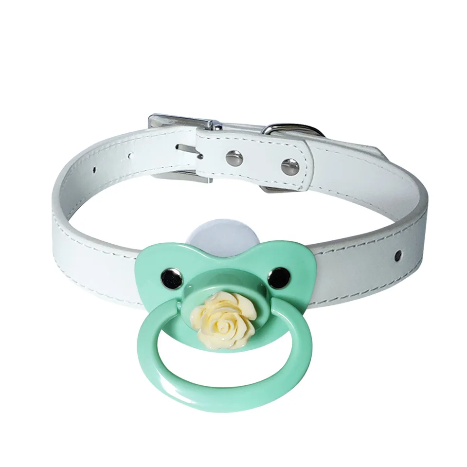 DDLG Gag Pacifier Adult Size Pacifier Belt Collar Adult Baby Silicone Pacifiers Plus Large Dummy Gag Pacifier