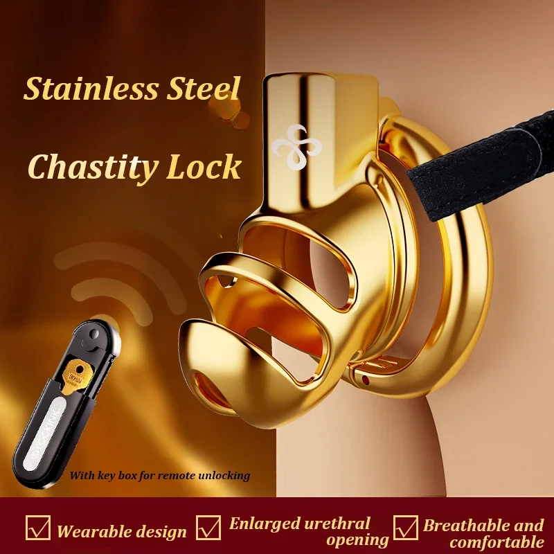 High Quality Metal Chastity Cage Smart Key Remote Unlock Cock Cage BDSM Penis Abstinence Anti Cheating Chastity Belt 18+ 정조대