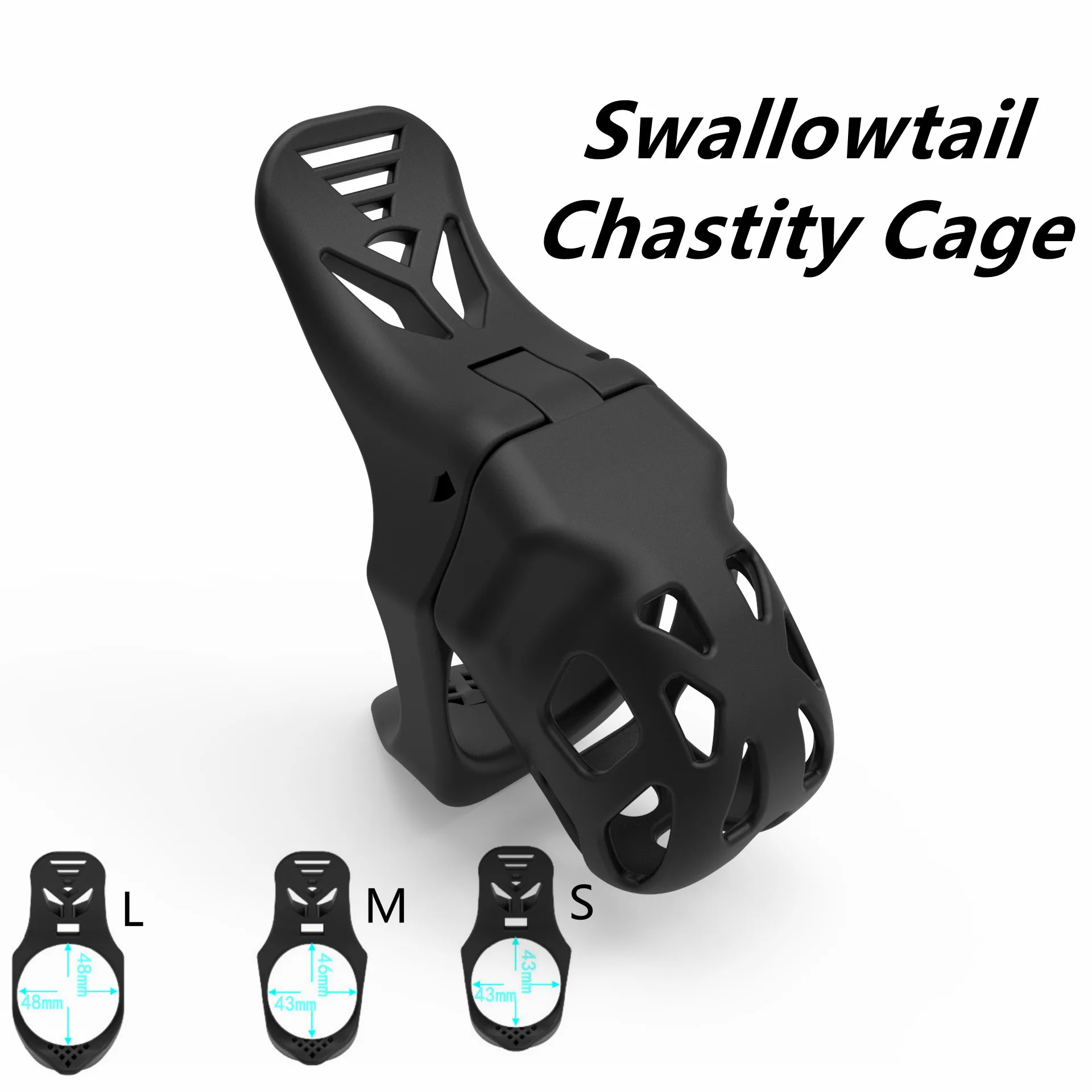 2025 New Swallowtail Chastity Cage for Man 3 Size Rings White and Black Optional Lightweight Cock Devices Sex Toys for Man Gay