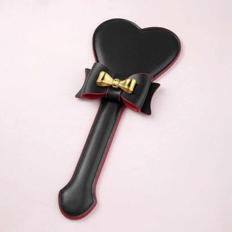 29CM PU Leather Heart-shaped Bowknot Horse Whip，Riding Crop Party Flogger Horse Riding Whip Costumes Performance Props