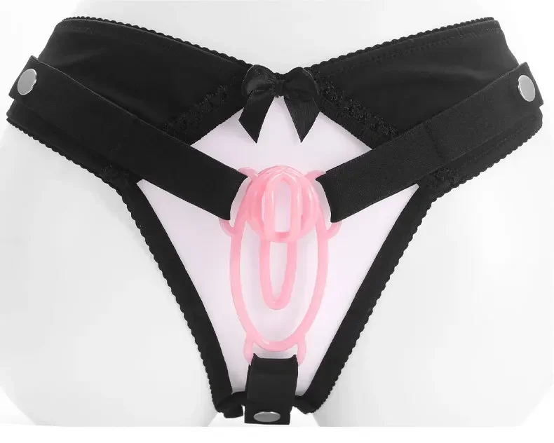 Sissy Male Chastity Lock Auxiliary Belt Panties with Lock Lace Panties Without Lock with Chastity Cage Use Adult Erotic Sex 성인용품