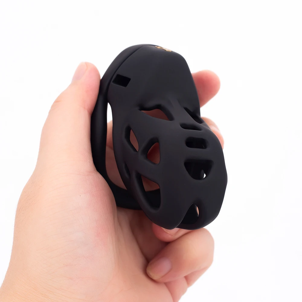 New Skin Touch Resin Chastity Cage 3D Printing Cock Cage With 4 Rings Lightweight Male Penis Cage Lock BDSM Sex Toys for Men