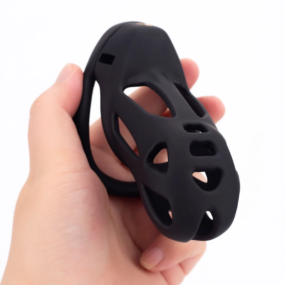 New Skin Touch Resin Chastity Cage 3D Printing Cock Cage With 4 Rings Lightweight Male Penis Cage Lock BDSM Sex Toys for Men