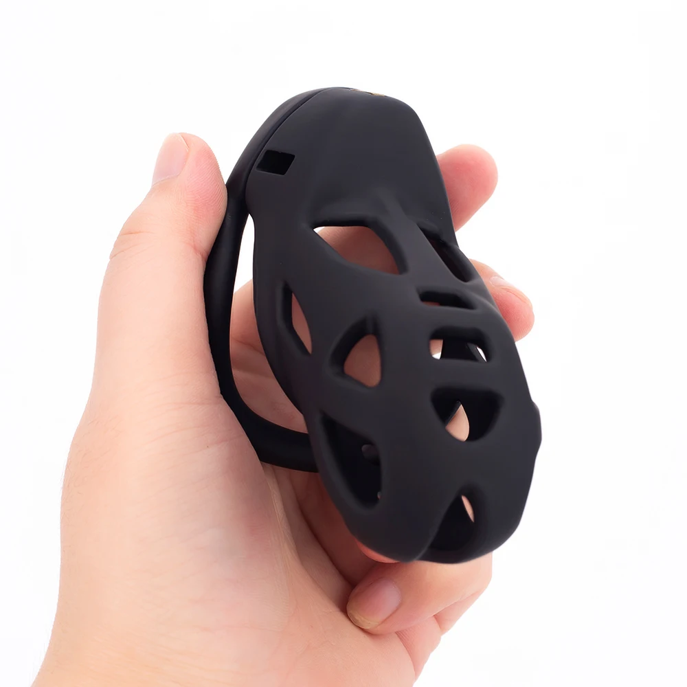 New Skin Touch Resin Chastity Cage 3D Printing Cock Cage With 4 Rings Lightweight Male Penis Cage Lock BDSM Sex Toys for Men